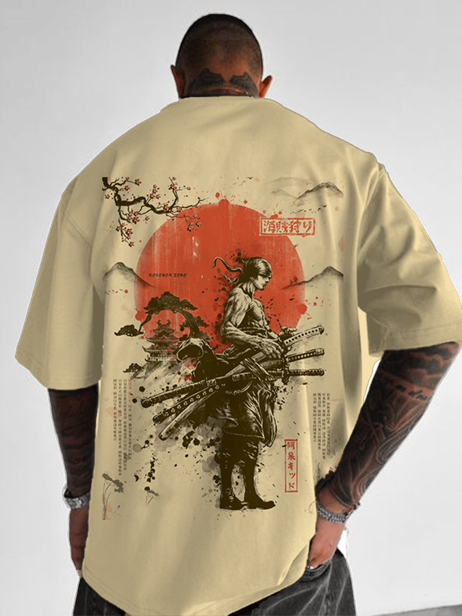 Camiseta de algodón con estamp - Men Shoes Japan reseña y precio